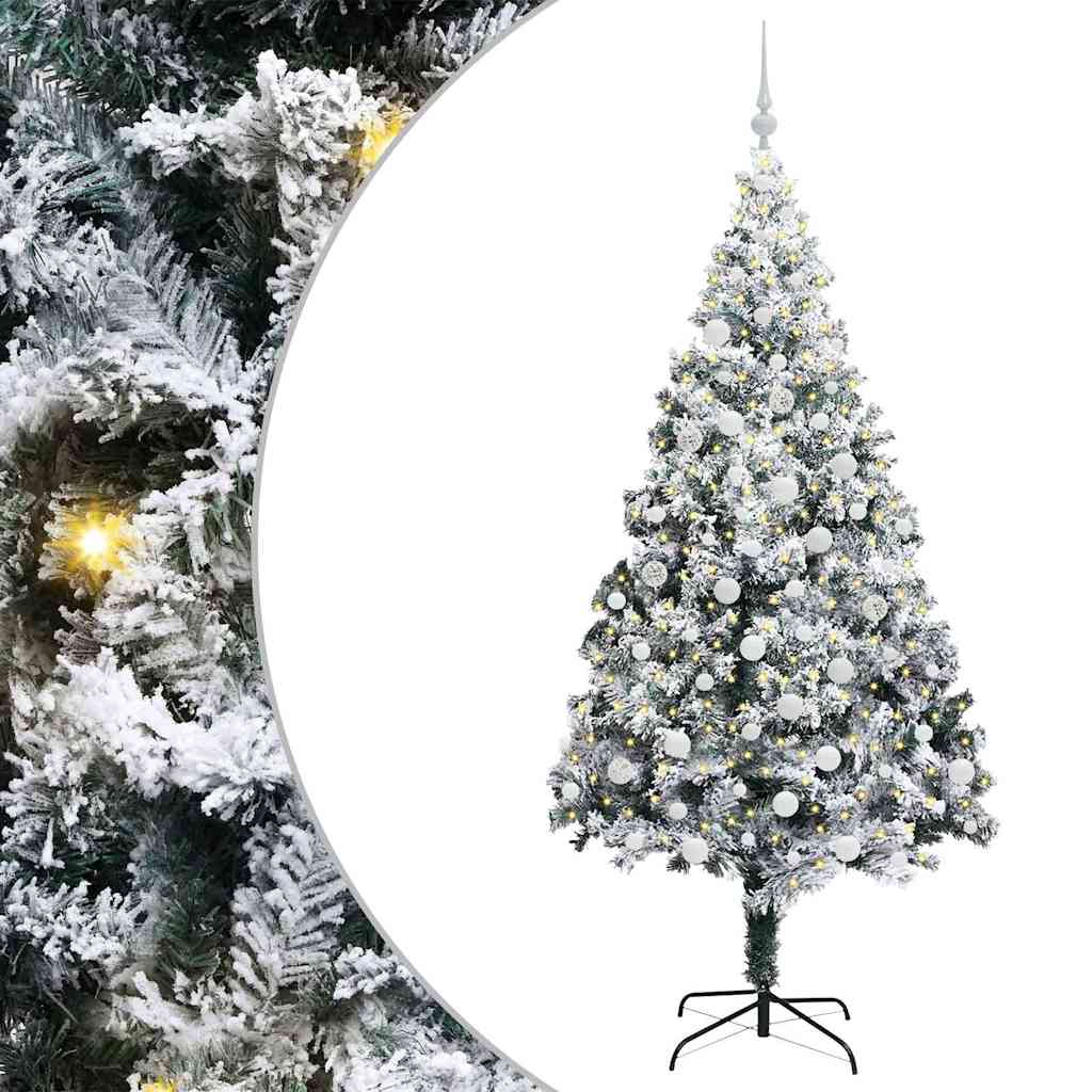 Kunstkerstboom Groen 180 x 115 cm PVC en Staal en Kunststof