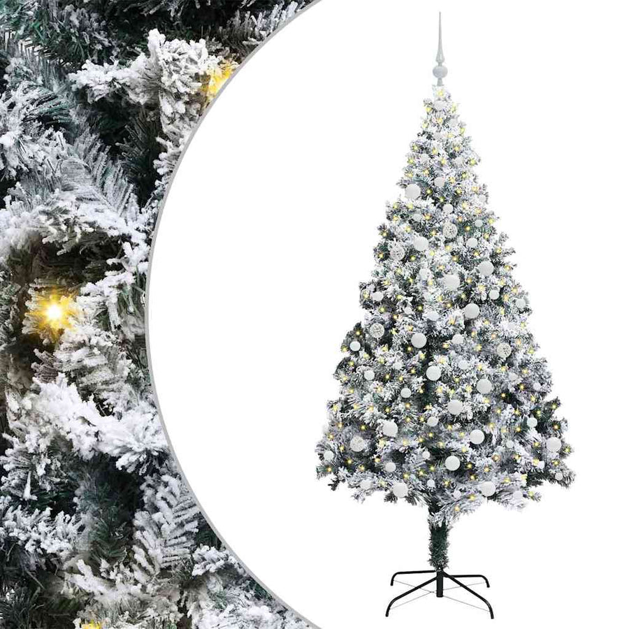 Kunstkerstboom Groen 180 x 115 cm PVC en Staal en Kunststof