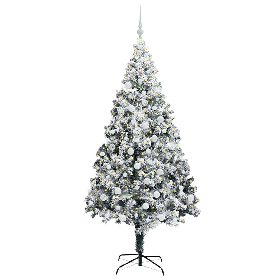 Kunstkerstboom Groen 180 x 115 cm PVC en Staal en Kunststof