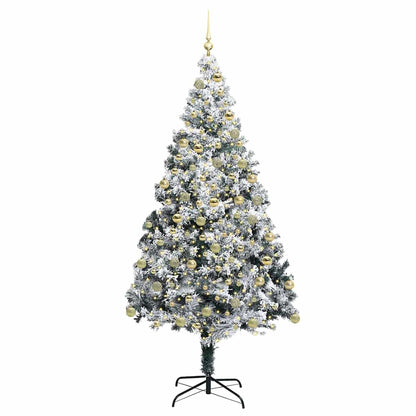 Kunstkerstboom met 300 LED Wit 180 cm PVC en Staal en Kunststof