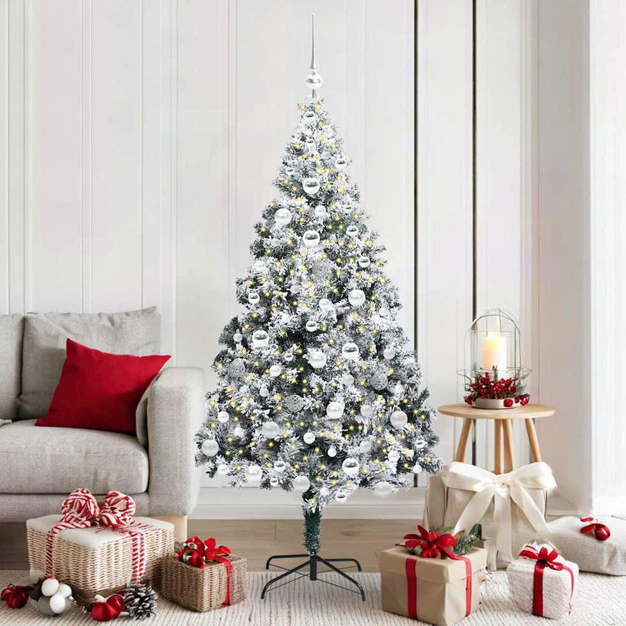 Kunstkerstboom Groen 180 x 115 cm PVC en Staal en Kunststof