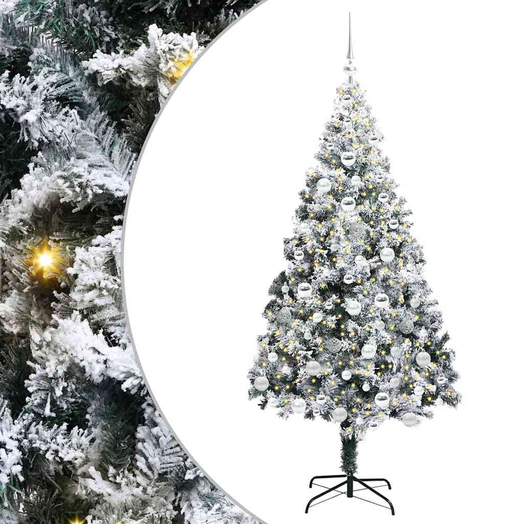 Kunstkerstboom Groen 180 x 115 cm PVC en Staal en Kunststof