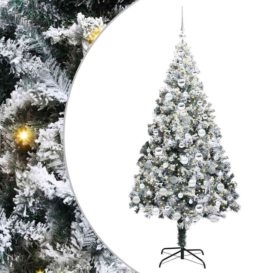 Kunstkerstboom Groen 180 x 115 cm PVC en Staal en Kunststof