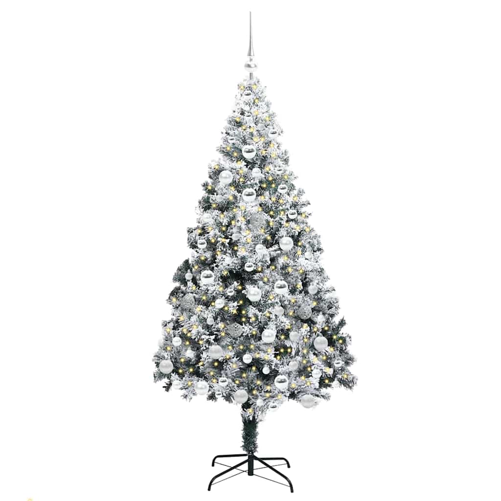 Kunstkerstboom Groen 180 x 115 cm PVC en Staal en Kunststof