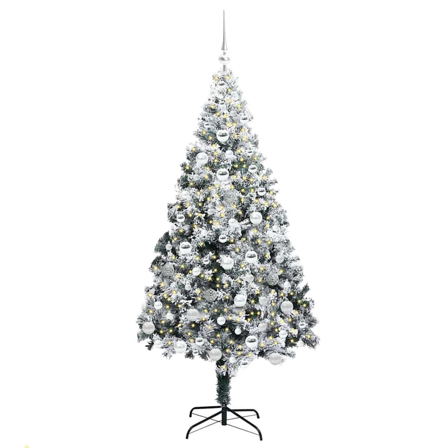 Kunstkerstboom Groen 180 x 115 cm PVC en Staal en Kunststof