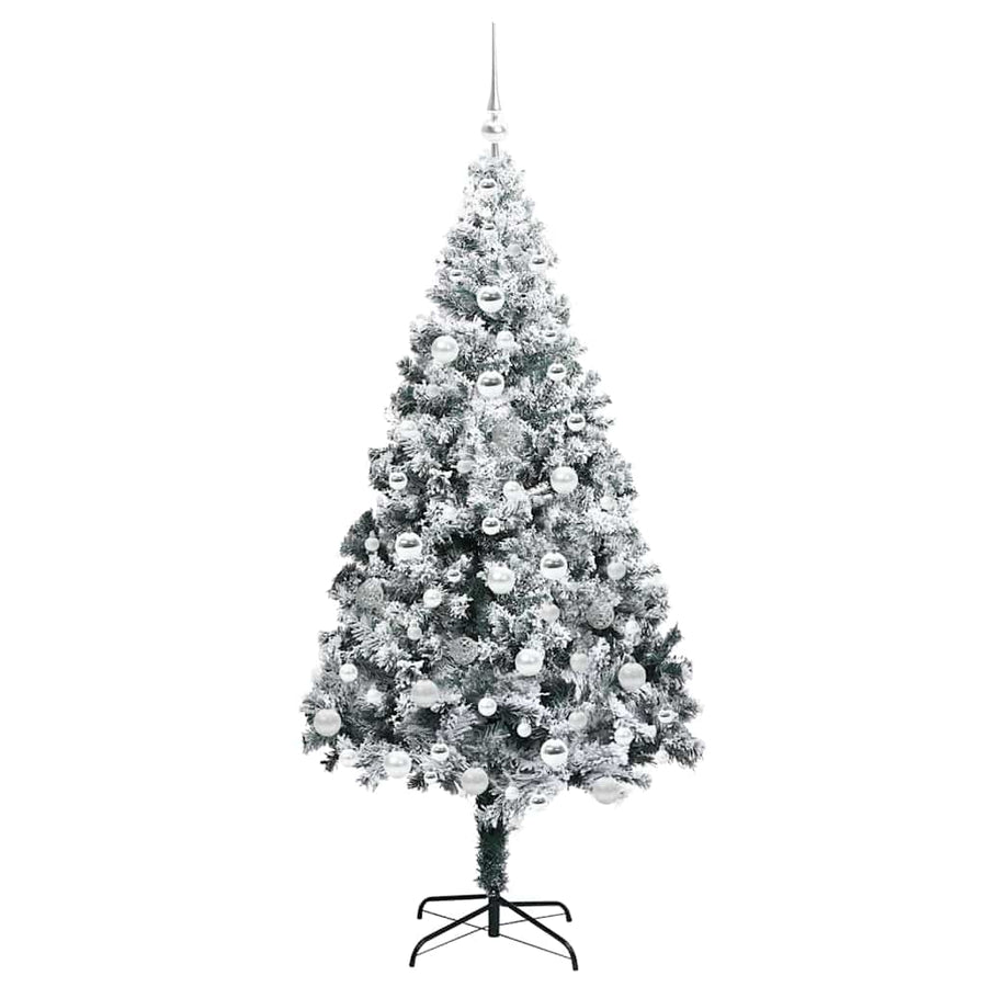 Kunstkerstboom Groen 180 x 115 cm PVC en Staal en Kunststof