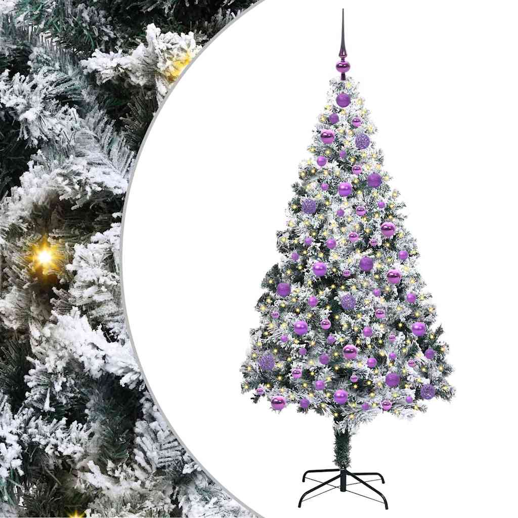 Kunstkerstboom Groen 180 x 115 cm PVC en Staal en Kunststof