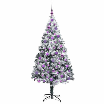 Kunstkerstboom Groen 180 x 115 cm PVC en Staal en Kunststof