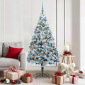 Kunstkerstboom met 300 LED Wit 180 cm PVC en Staal en Kunststof