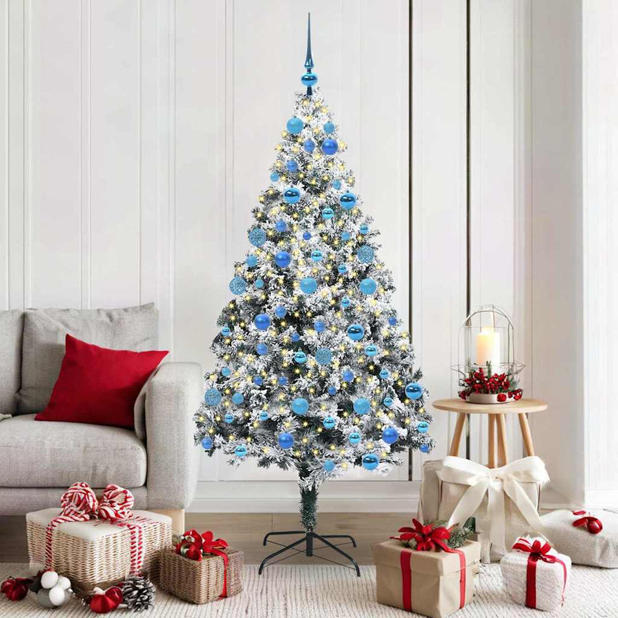 Kunstkerstboom Groen 180 x 115 cm PVC en Staal en Kunststof