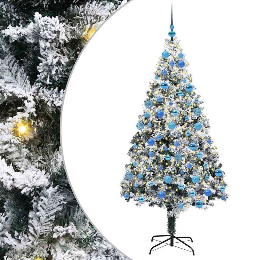 Kunstkerstboom Groen 180 x 115 cm PVC en Staal en Kunststof