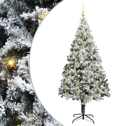 Kunstkerstboom Met 300 Led Wit 210 Cm Pvc En Staal En Kunststof 210 x 135 cm