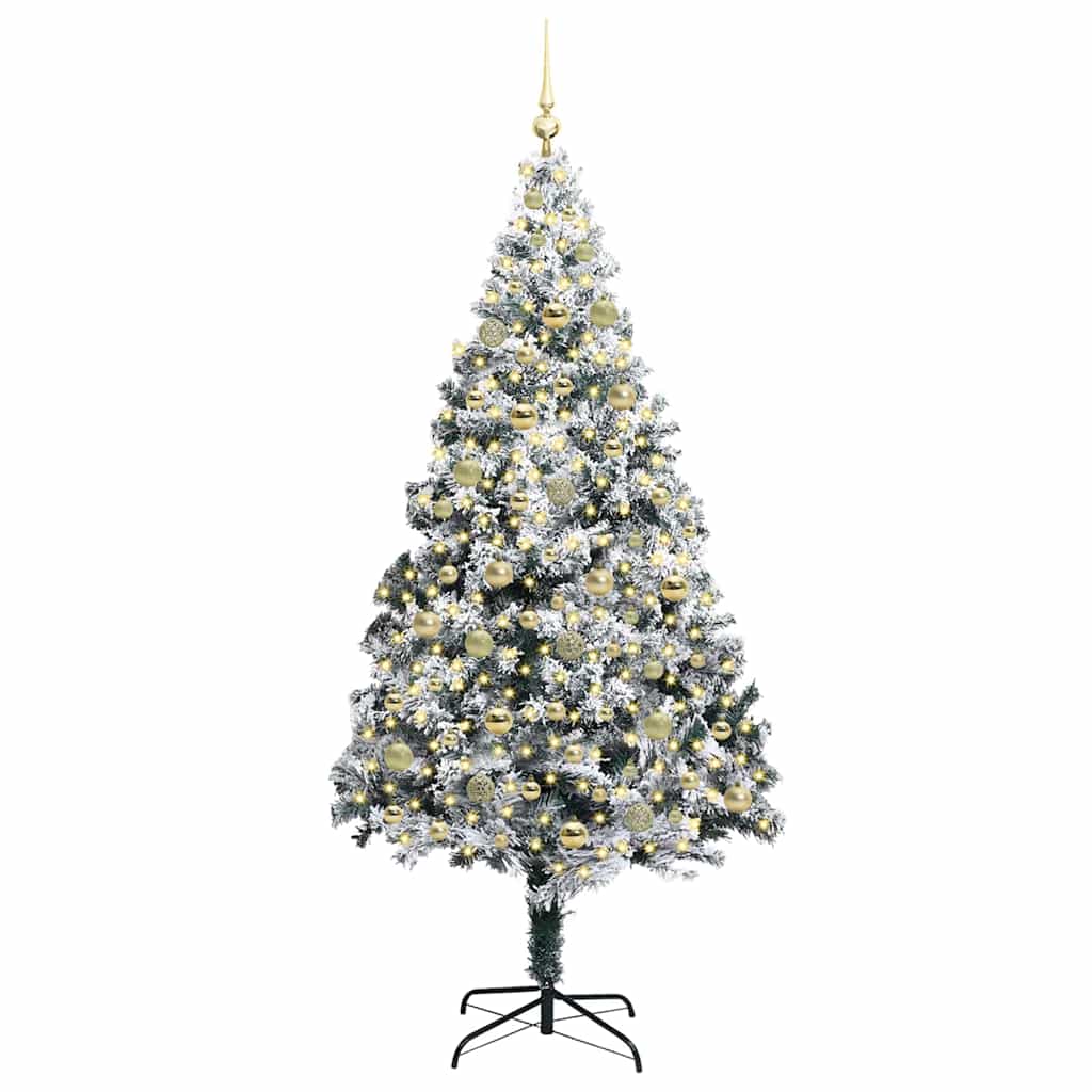 Kunstkerstboom Met 300 Led Wit 210 Cm Pvc En Staal En Kunststof 210 x 135 cm