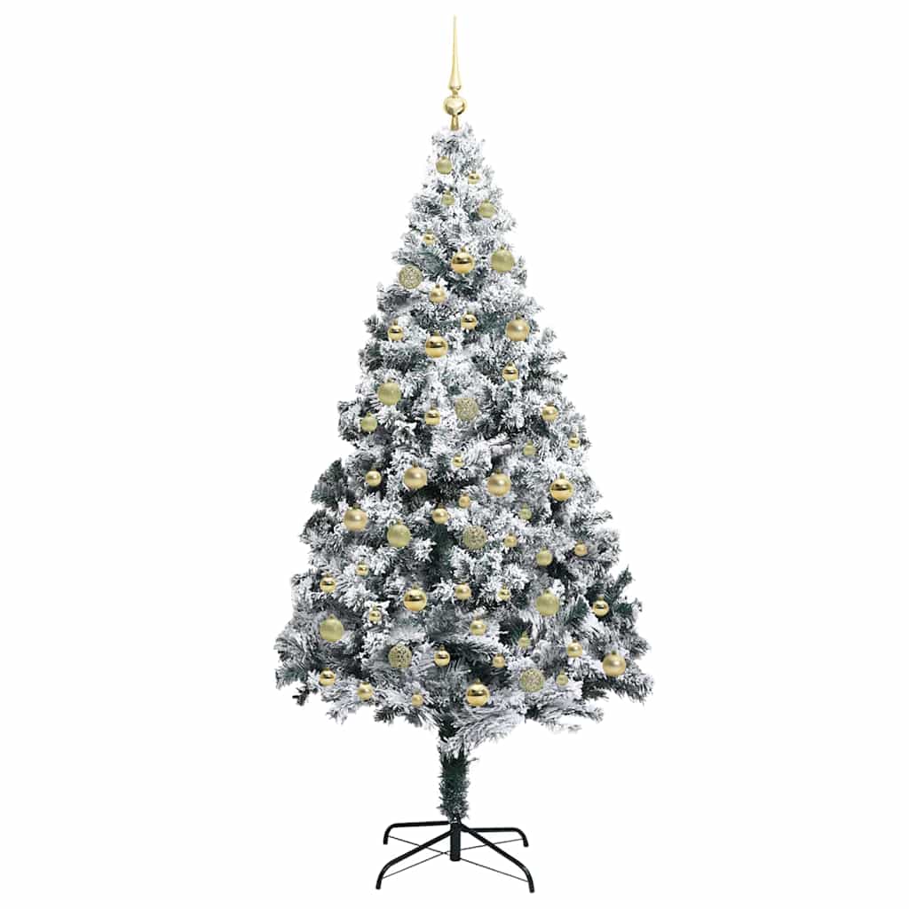 Kunstkerstboom Met 300 Led Wit 210 Cm Pvc En Staal En Kunststof 210 x 135 cm