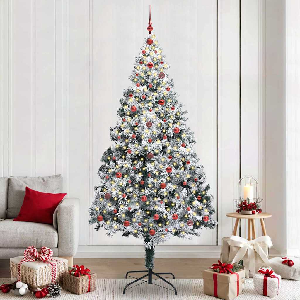 Kunstkerstboom Groen 240 x 150 cm PVC en Staal en Kunststof
