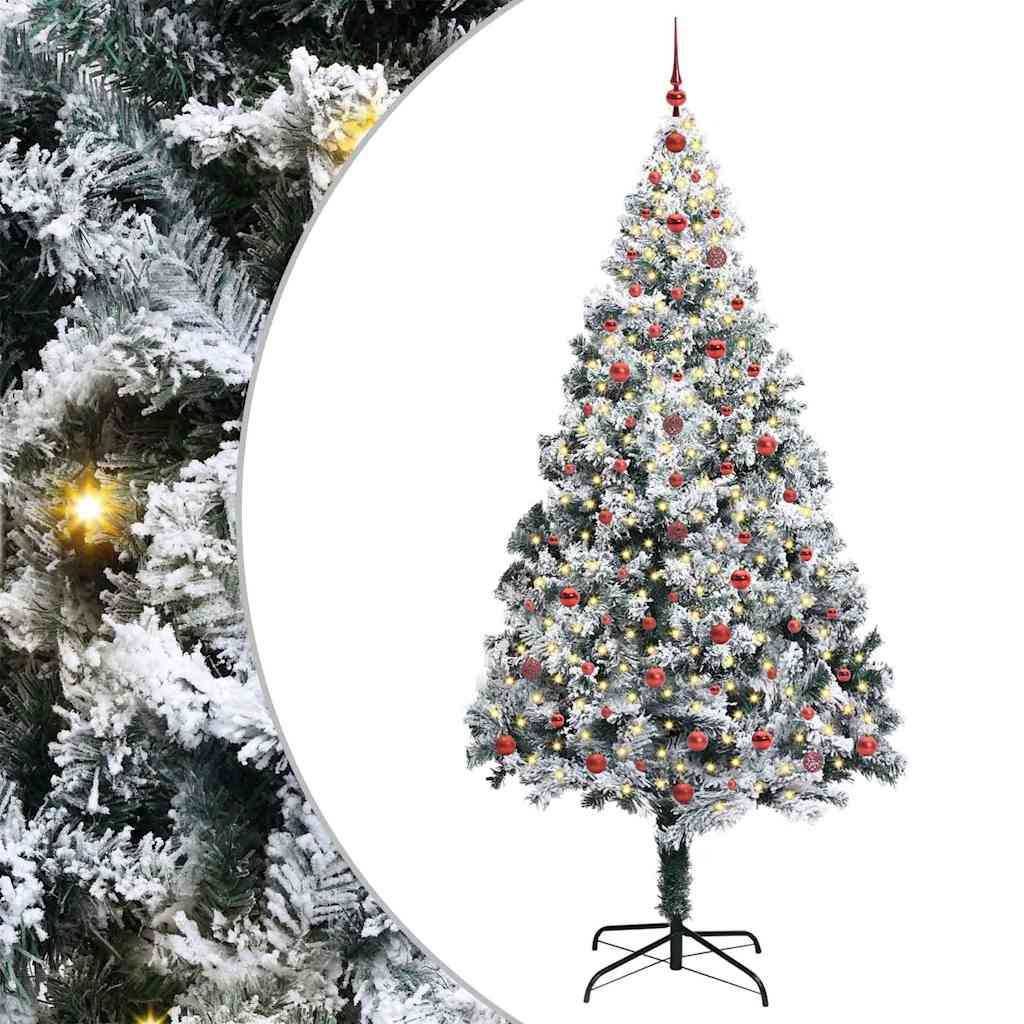 Kunstkerstboom Groen 240 x 150 cm PVC en Staal en Kunststof
