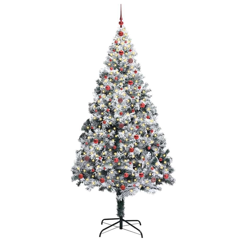 Kunstkerstboom Groen 240 x 150 cm PVC en Staal en Kunststof