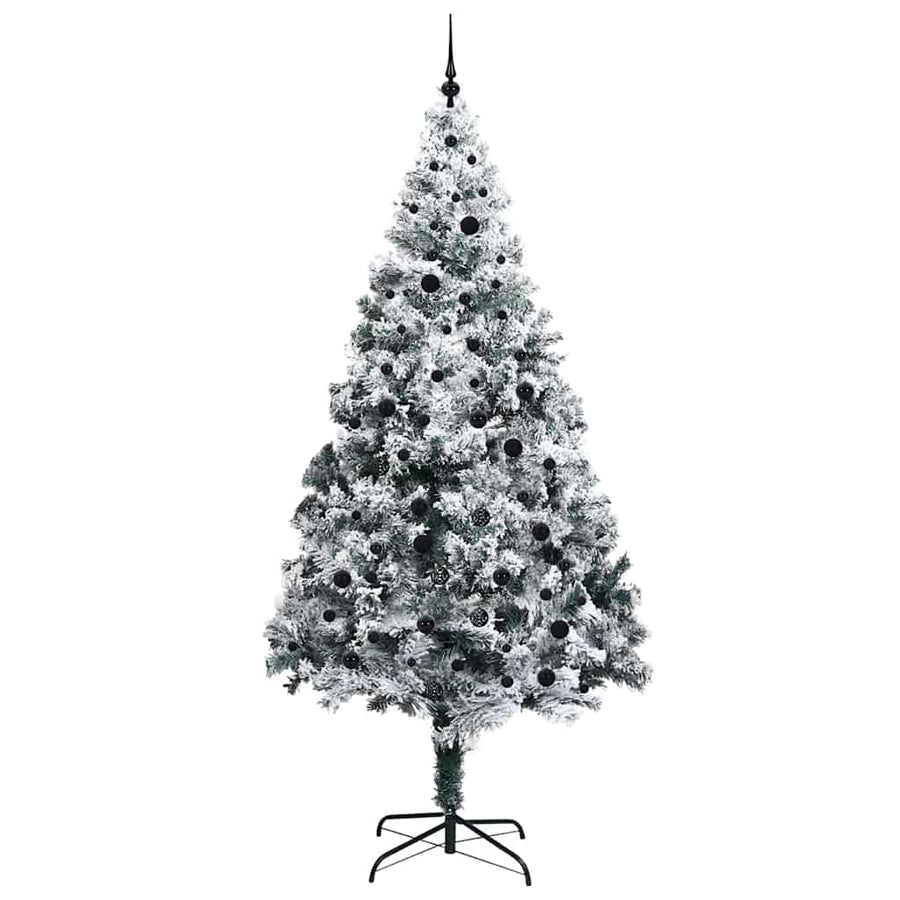 Kunstkerstboom Groen 240 x 150 cm PVC en Staal en Kunststof