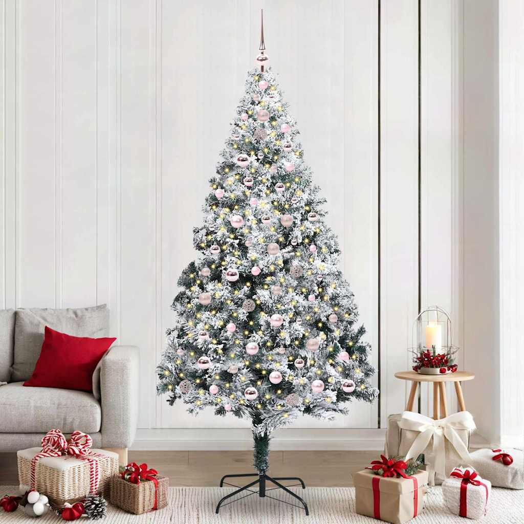 Kunstkerstboom Groen 240 x 150 cm PVC en Staal en Kunststof