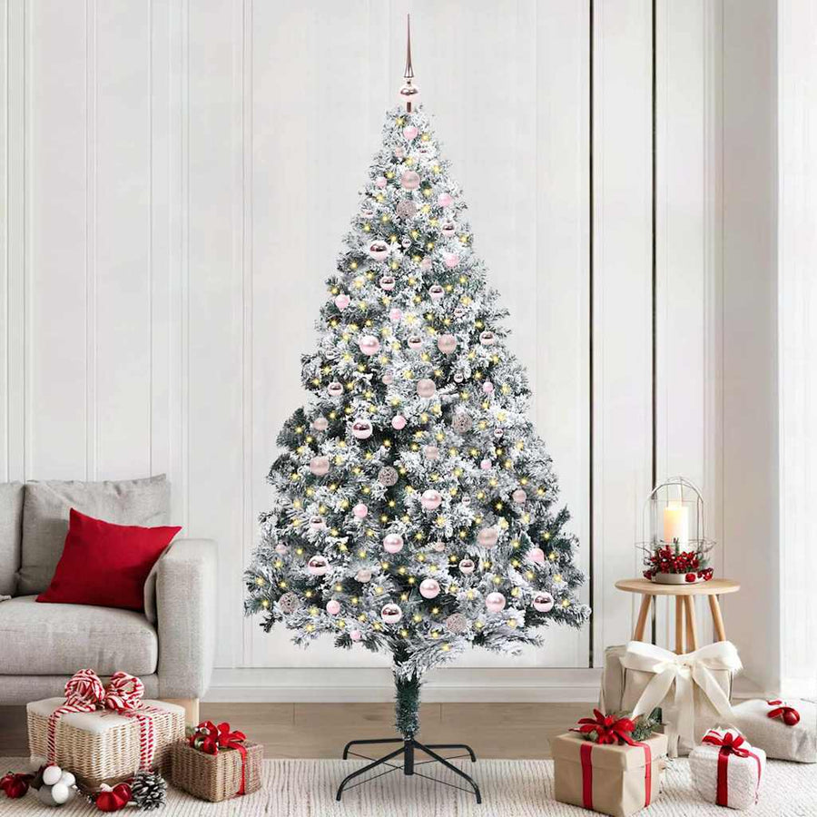 Kunstkerstboom Groen 240 x 150 cm PVC en Staal en Kunststof