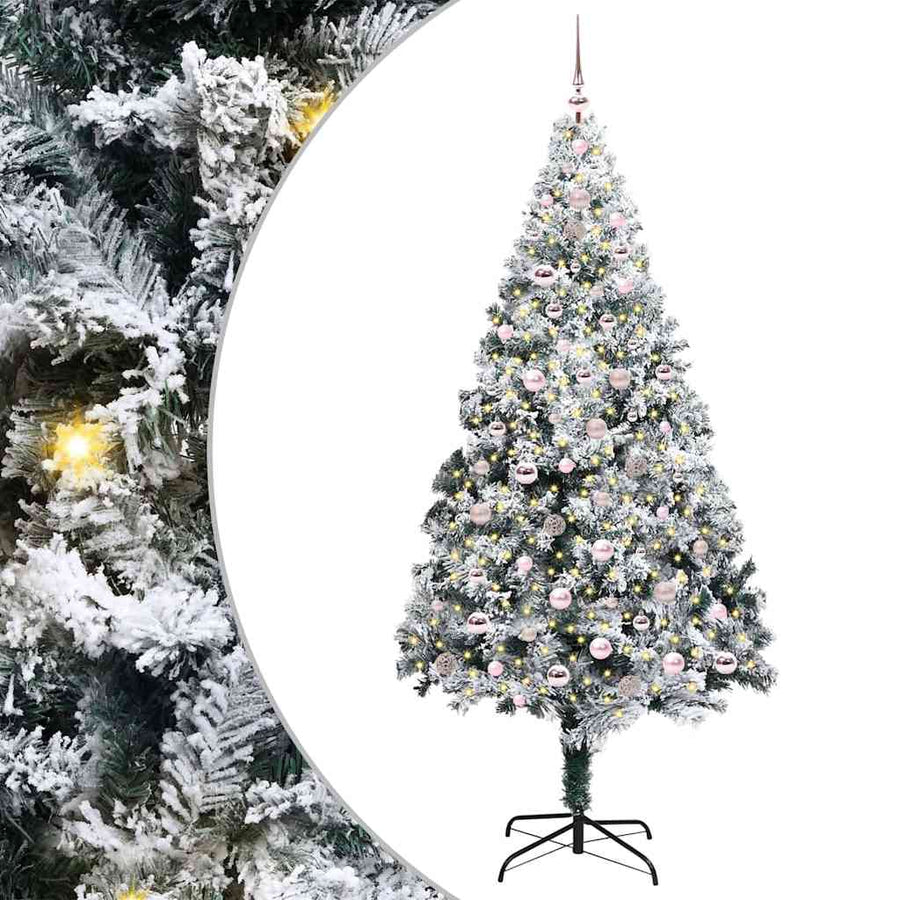 Kunstkerstboom Groen 240 x 150 cm PVC en Staal en Kunststof