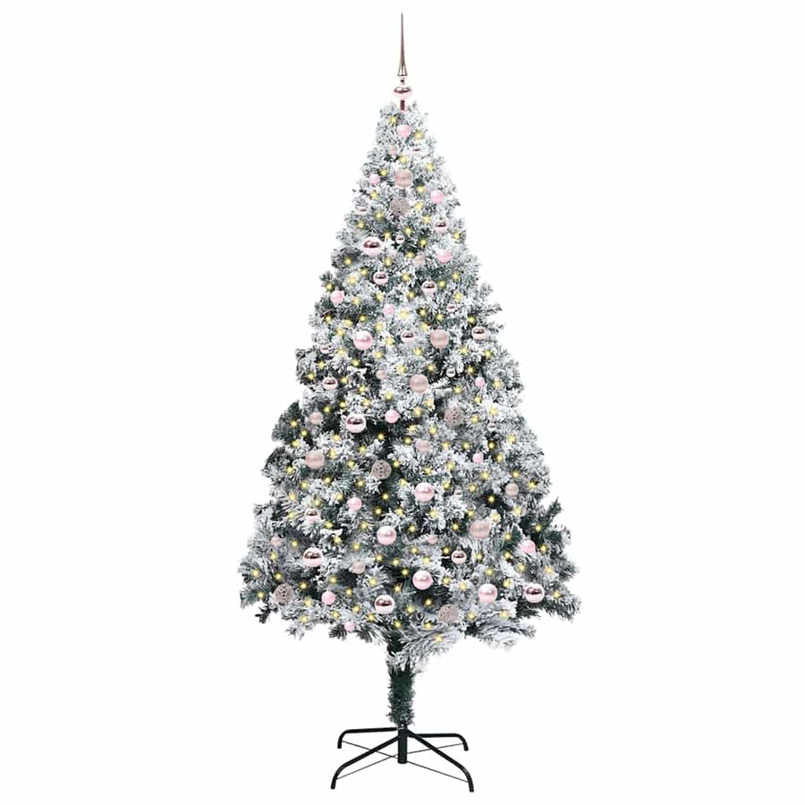 Kunstkerstboom Groen 240 x 150 cm PVC en Staal en Kunststof