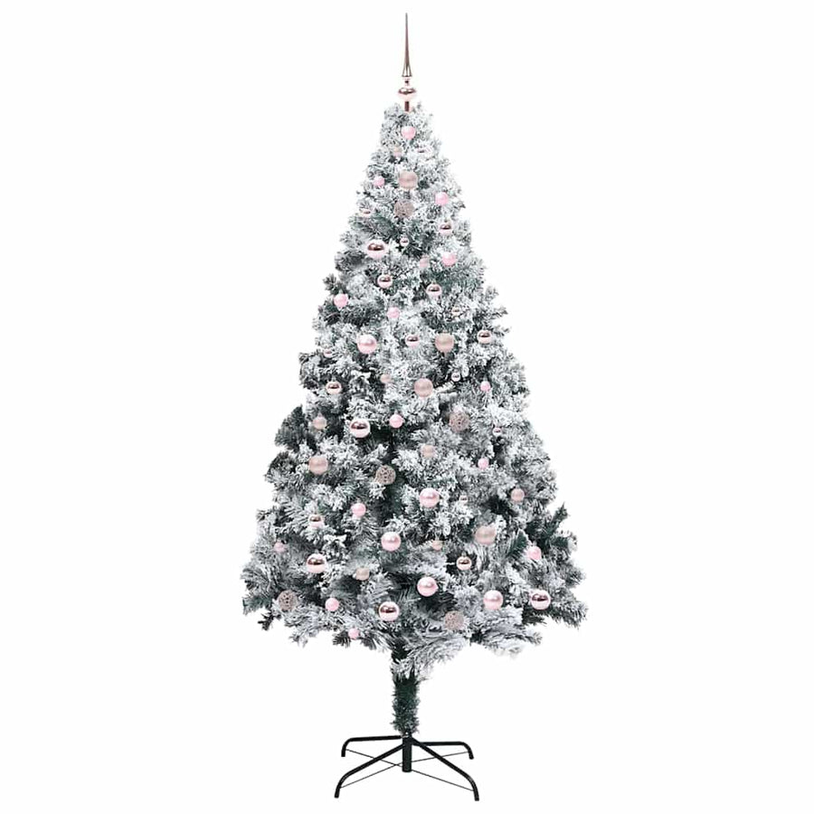 Kunstkerstboom Groen 240 x 150 cm PVC en Staal en Kunststof