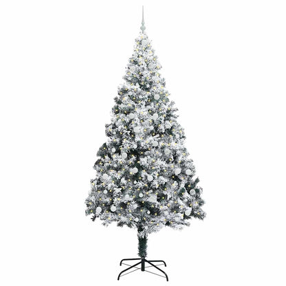 Kunstkerstboom Groen 240 x 150 cm PVC en Staal en Kunststof