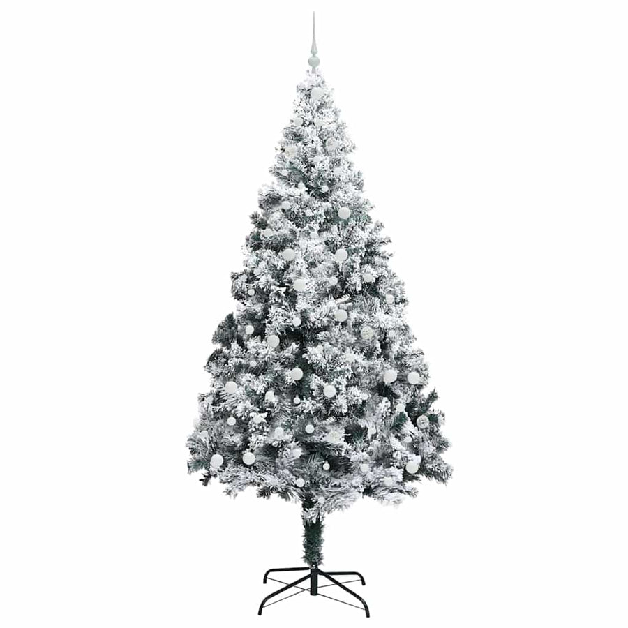 Kunstkerstboom Groen 240 x 150 cm PVC en Staal en Kunststof
