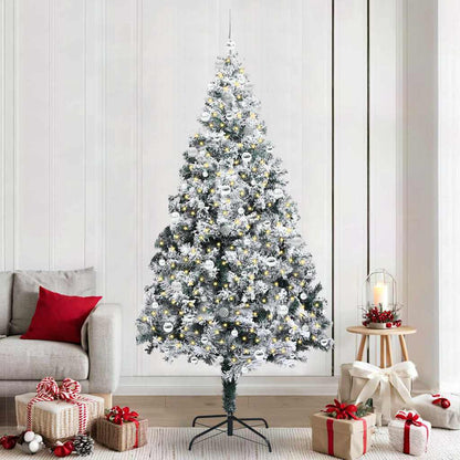 Kunstkerstboom Groen 240 x 150 cm PVC en Staal en Kunststof