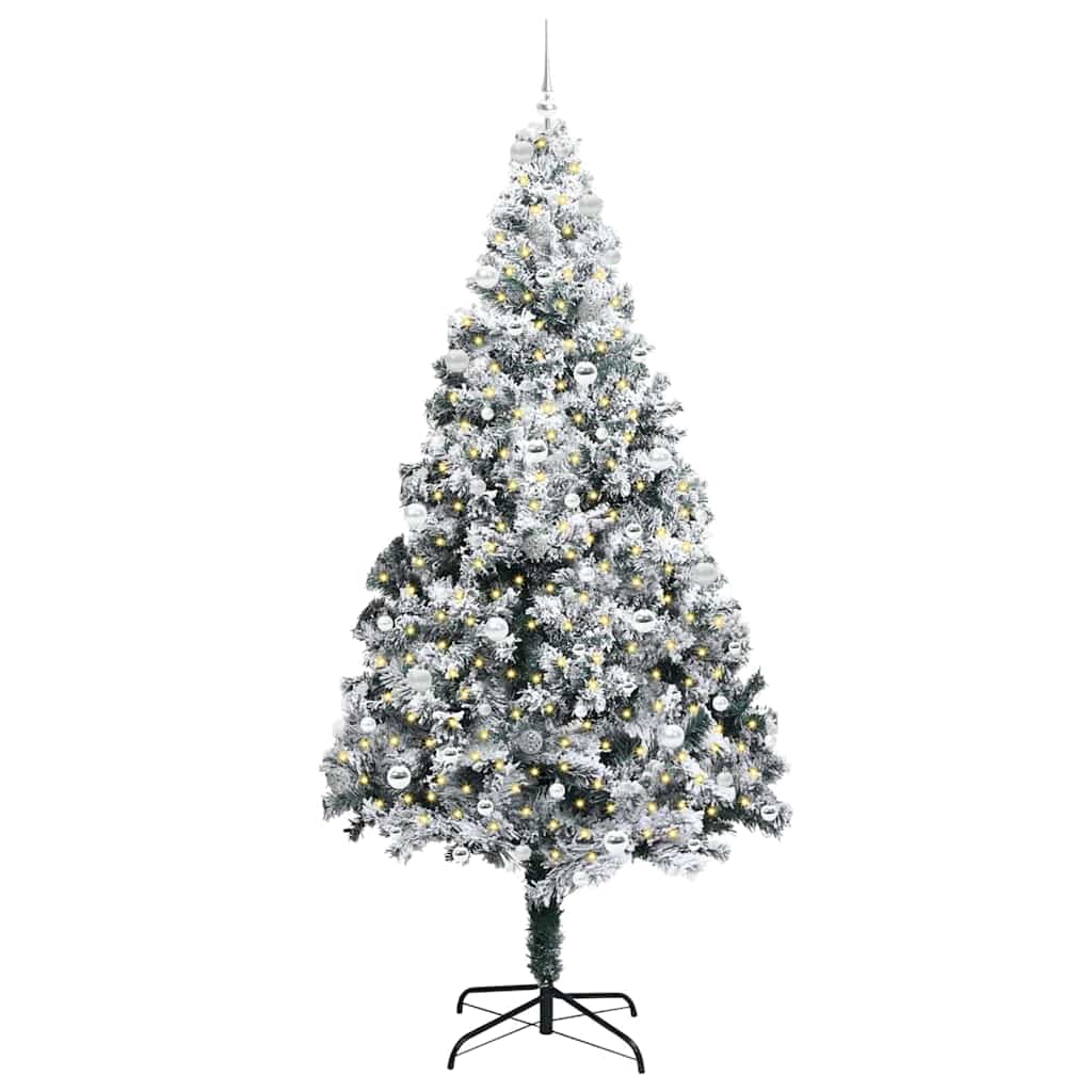 Kunstkerstboom Groen 240 x 150 cm PVC en Staal en Kunststof