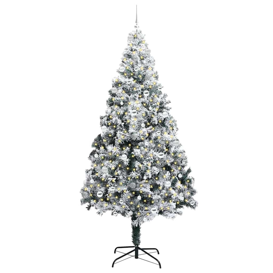 Kunstkerstboom Groen 240 x 150 cm PVC en Staal en Kunststof
