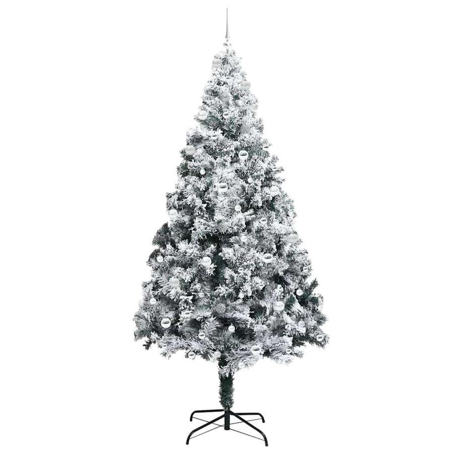 Kunstkerstboom Groen 240 x 150 cm PVC en Staal en Kunststof