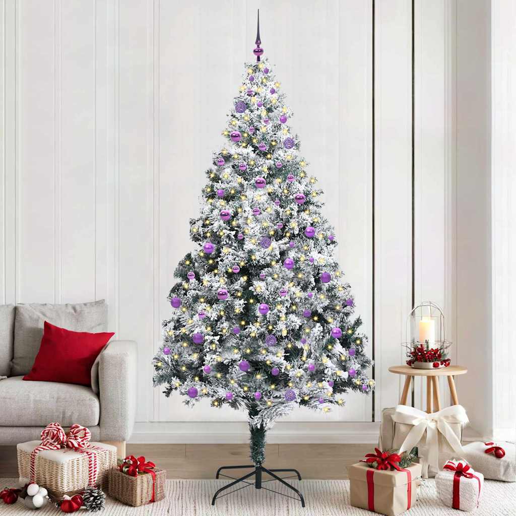 Kunstkerstboom Groen 240 x 150 cm PVC en Staal en Kunststof