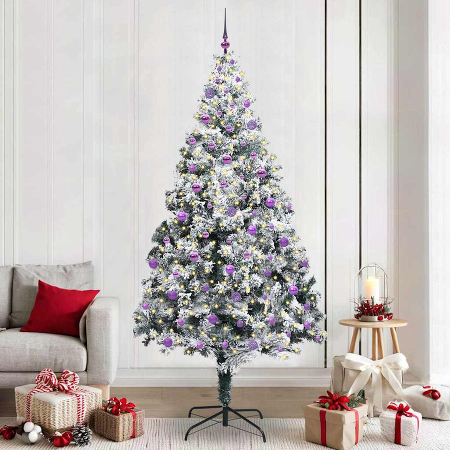 Kunstkerstboom Groen 240 x 150 cm PVC en Staal en Kunststof