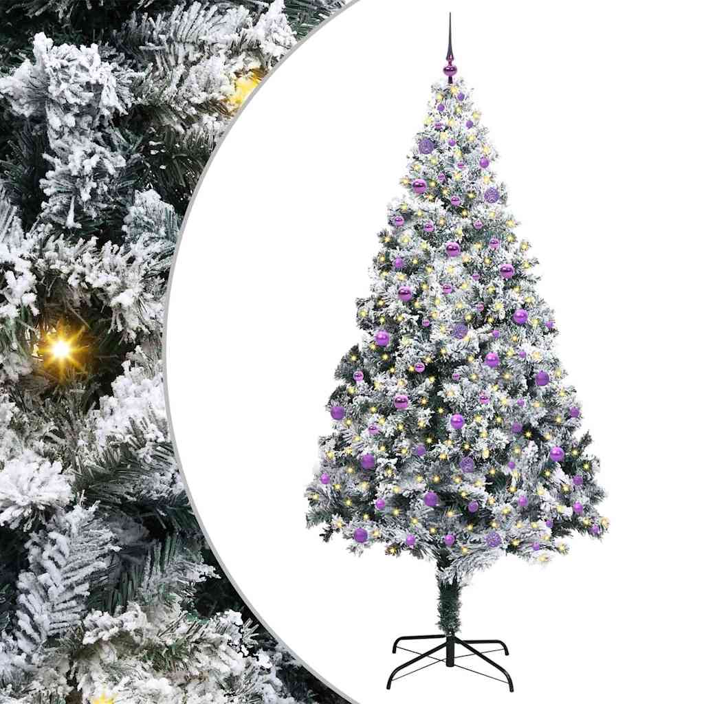 Kunstkerstboom Groen 240 x 150 cm PVC en Staal en Kunststof