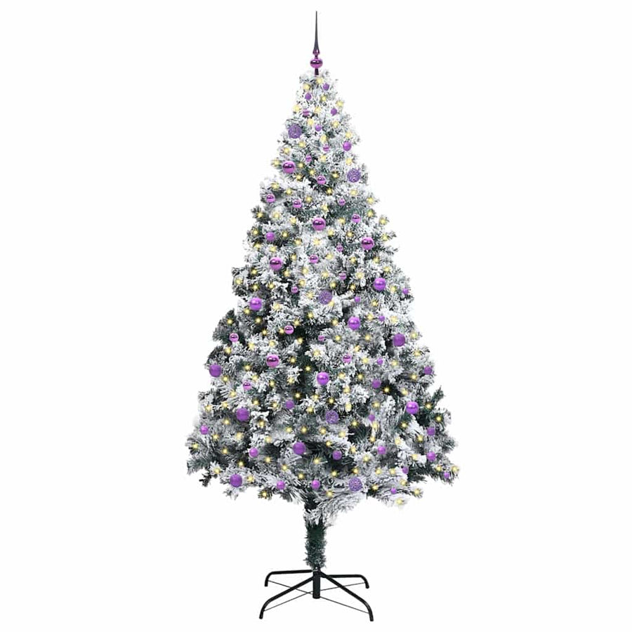 Kunstkerstboom Groen 240 x 150 cm PVC en Staal en Kunststof