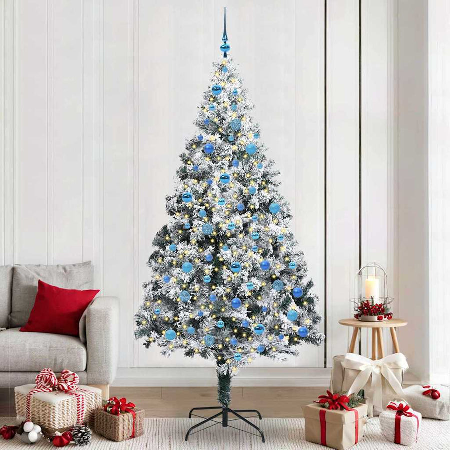 Kunstkerstboom Groen 240 x 150 cm PVC en Staal en Kunststof