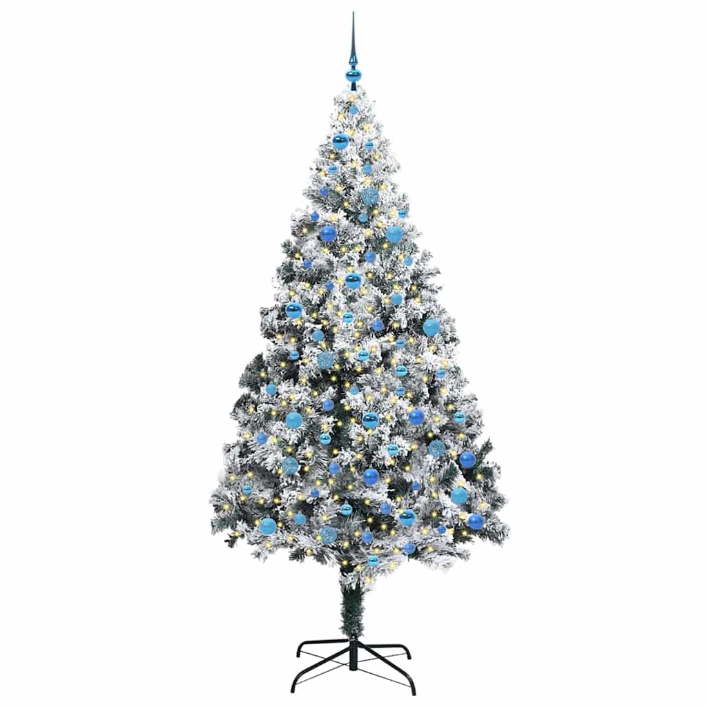 Kunstkerstboom Groen 240 x 150 cm PVC en Staal en Kunststof