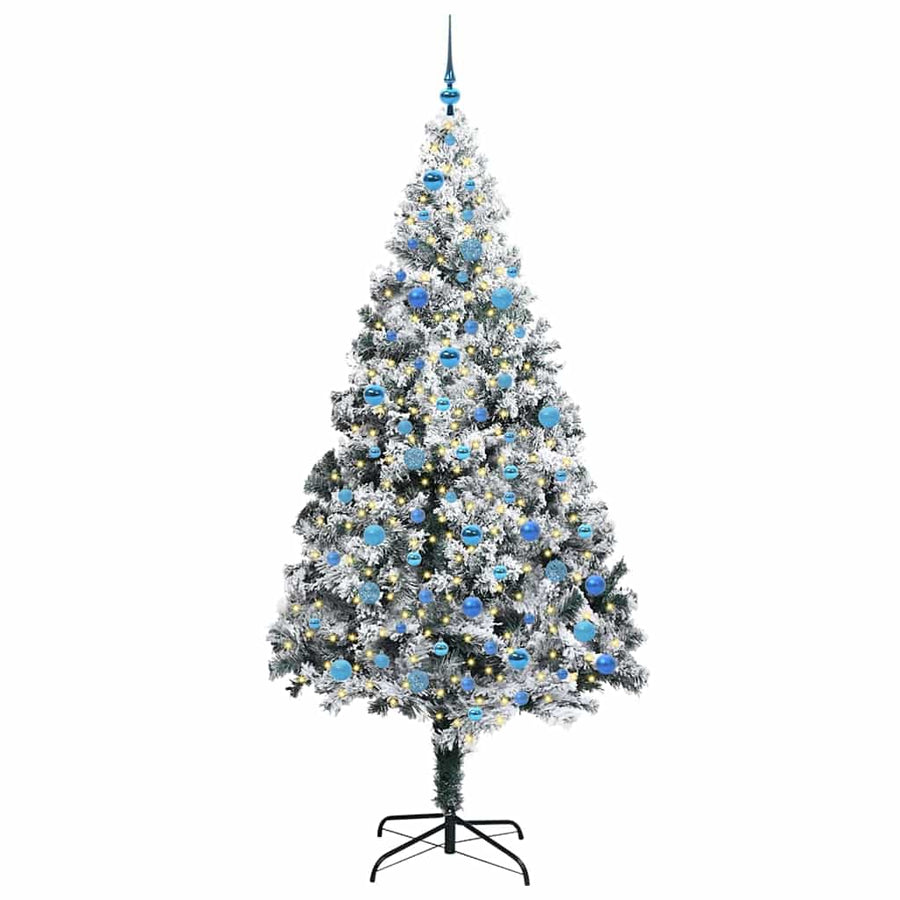 Kunstkerstboom Groen 240 x 150 cm PVC en Staal en Kunststof