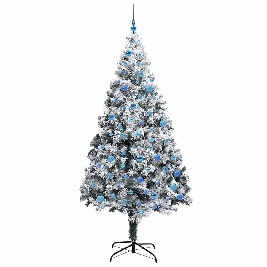 Kunstkerstboom Groen 240 x 150 cm PVC en Staal en Kunststof