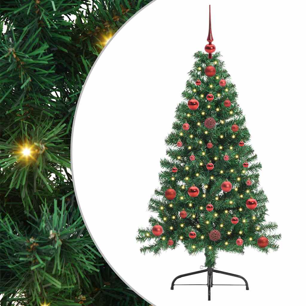 Kunstmatig Voorverlicht Kerstboom met 150 LED Groen 120 cm PVC