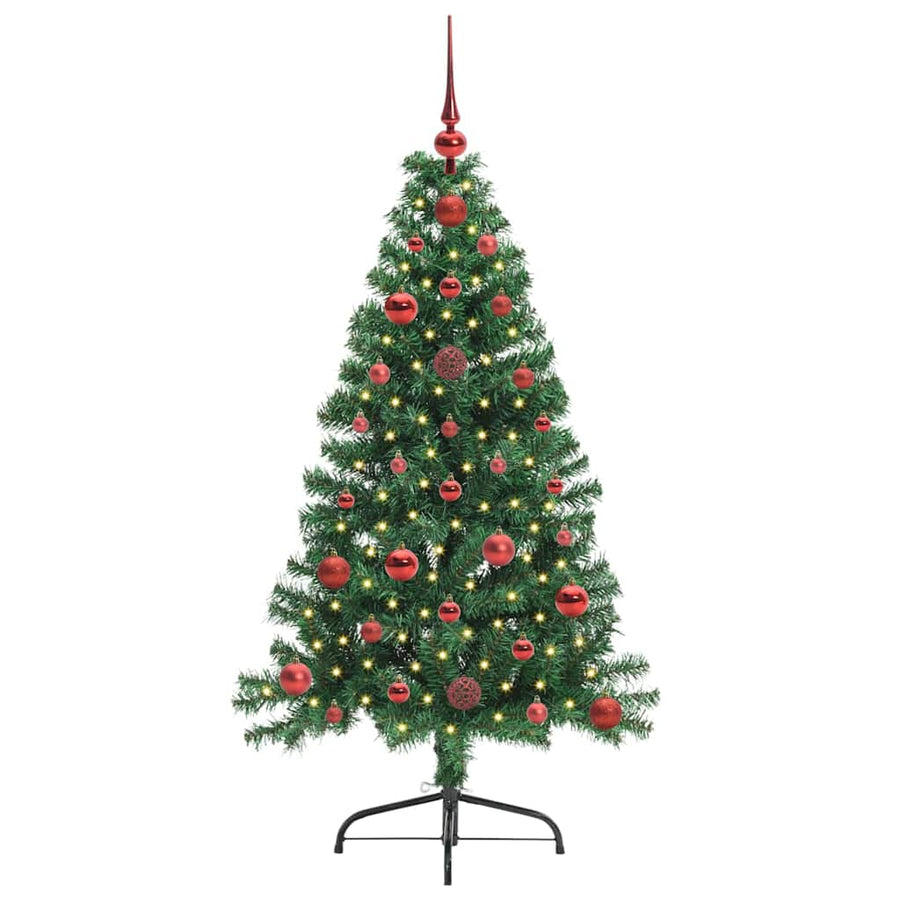 Kunstmatig Voorverlicht Kerstboom met 150 LED Groen 120 cm PVC