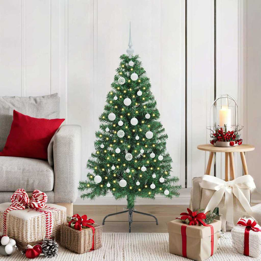 Kunstmatig Voorverlicht Kerstboom met 150 LED Groen 120 cm PVC