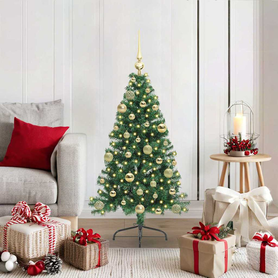 Kunstmatig Voorverlicht Kerstboom met 150 LED Groen 120 cm PVC