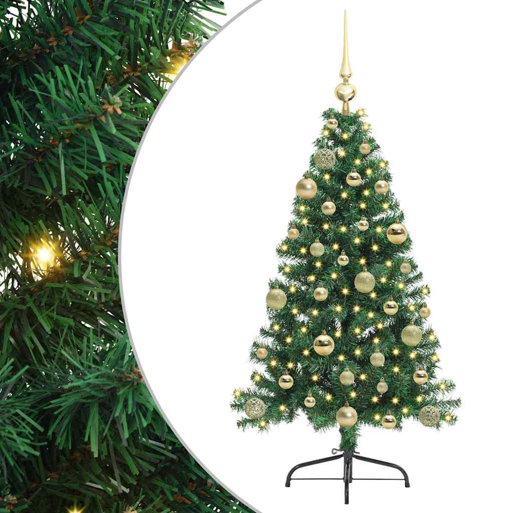 Kunstmatig Voorverlicht Kerstboom met 150 LED Groen 120 cm PVC
