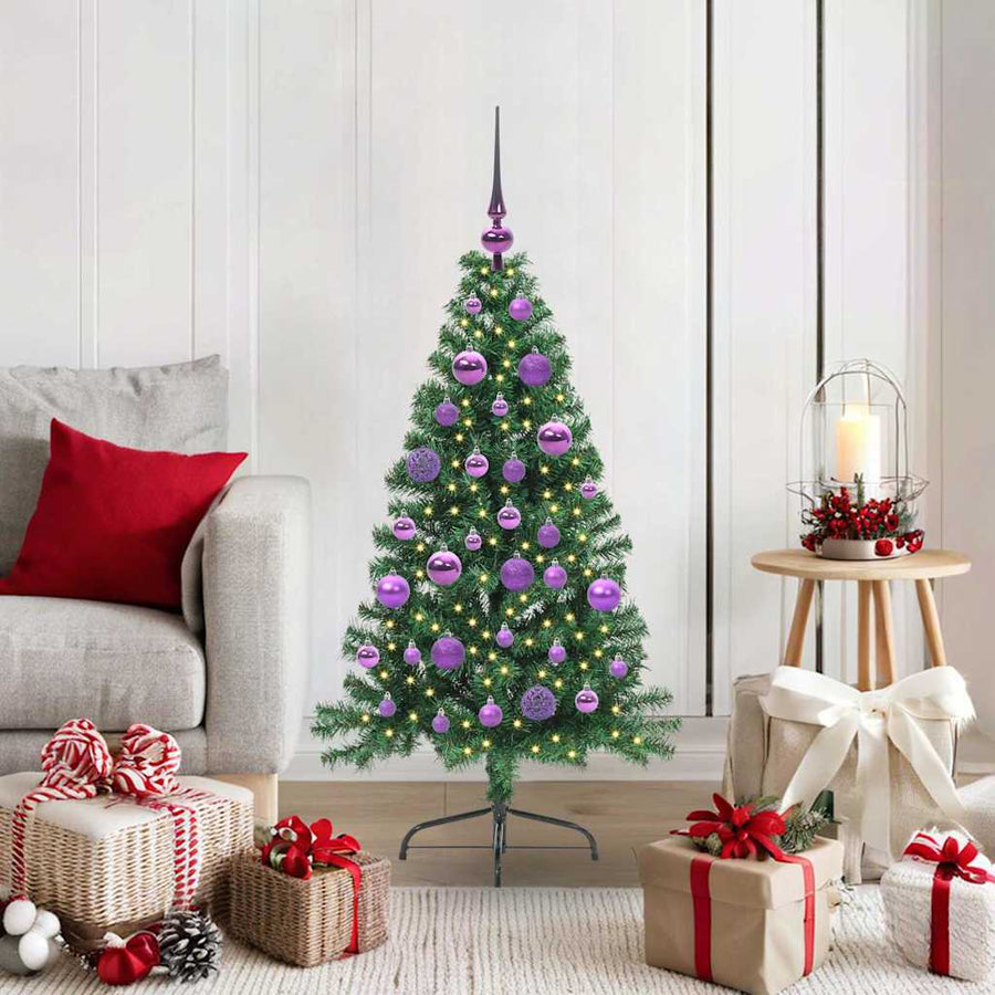 Kunst Kerstboom met verlichting Groen 120 cm PVC