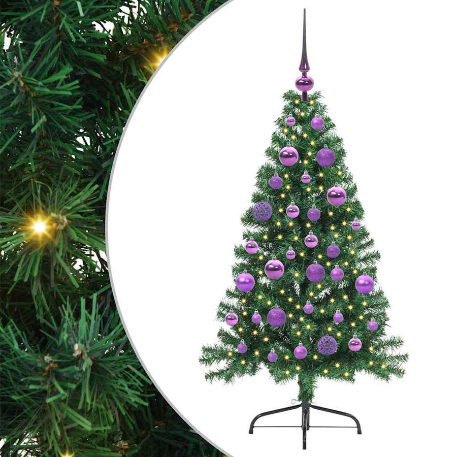 Kunst Kerstboom met verlichting Groen 120 cm PVC