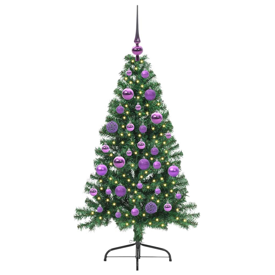 Kunst Kerstboom met verlichting Groen 120 cm PVC