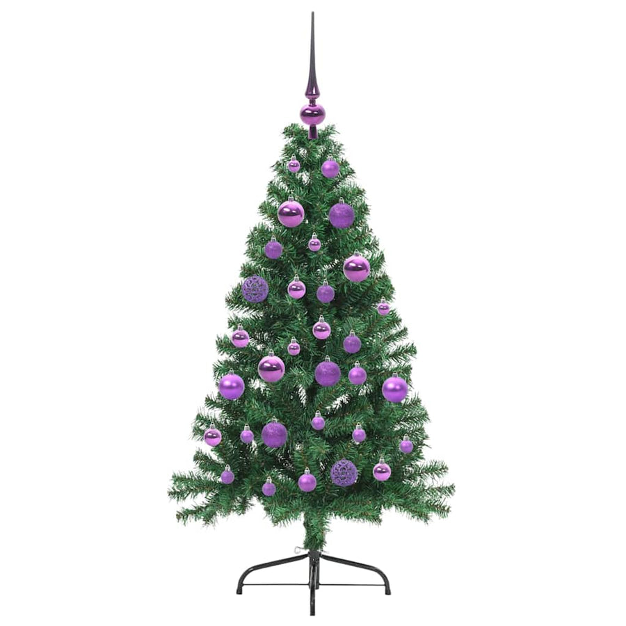 Kunst Kerstboom met verlichting Groen 120 cm PVC